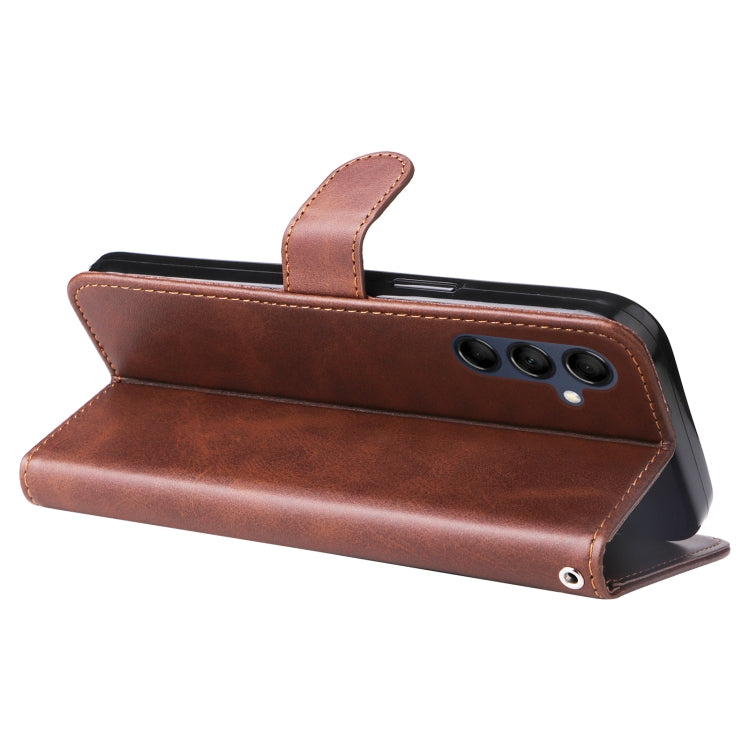 For Samsung Galaxy M14 5G Calf Texture Zipper Leather Phone Case