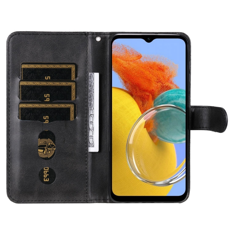 For Samsung Galaxy M14 5G Calf Texture Zipper Leather Phone Case