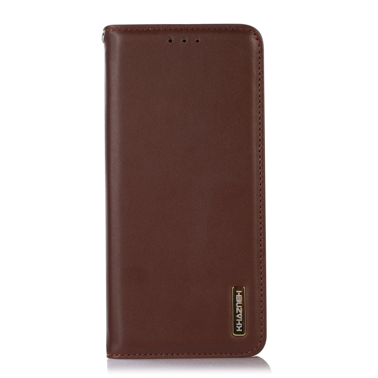 For Motorola Moto G35 KHAZNEH Nappa Top Layer Cowhide Leather Phone Case