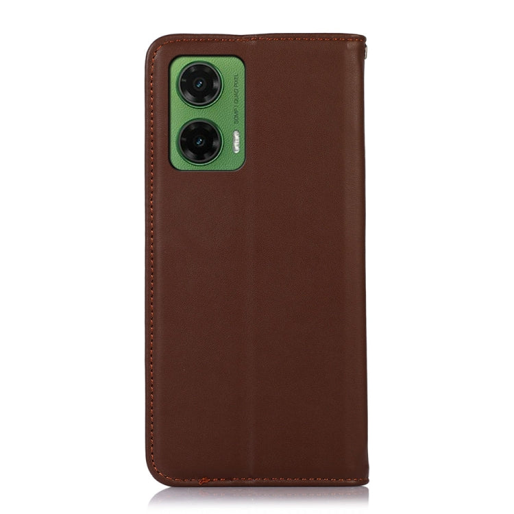 For Motorola Moto G35 KHAZNEH Nappa Top Layer Cowhide Leather Phone Case