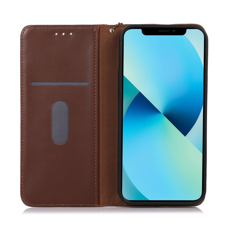 For Motorola Moto G35 KHAZNEH Nappa Top Layer Cowhide Leather Phone Case