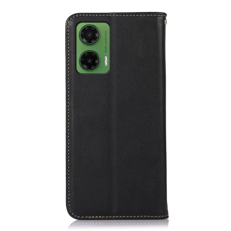 For Motorola Moto G35 KHAZNEH Nappa Top Layer Cowhide Leather Phone Case
