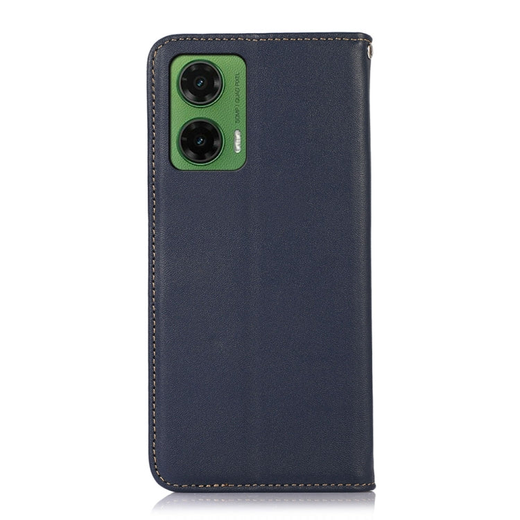 For Motorola Moto G35 KHAZNEH Nappa Top Layer Cowhide Leather Phone Case