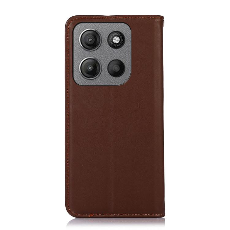 For Motorola Moto G15 4G / G05 KHAZNEH Nappa Top Layer Cowhide Leather Phone Case