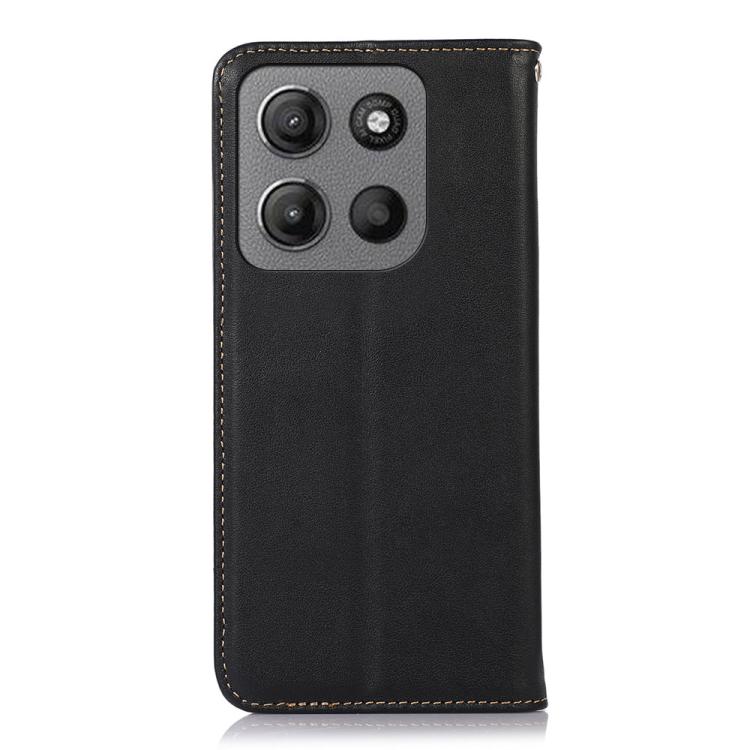 For Motorola Moto G15 4G / G05 KHAZNEH Nappa Top Layer Cowhide Leather Phone Case