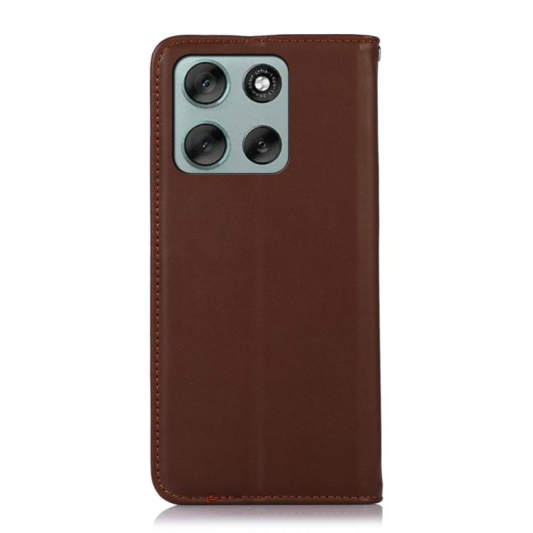 For Motorola Moto G56 5G KHAZNEH Nappa Top Layer Cowhide Leather Phone Case