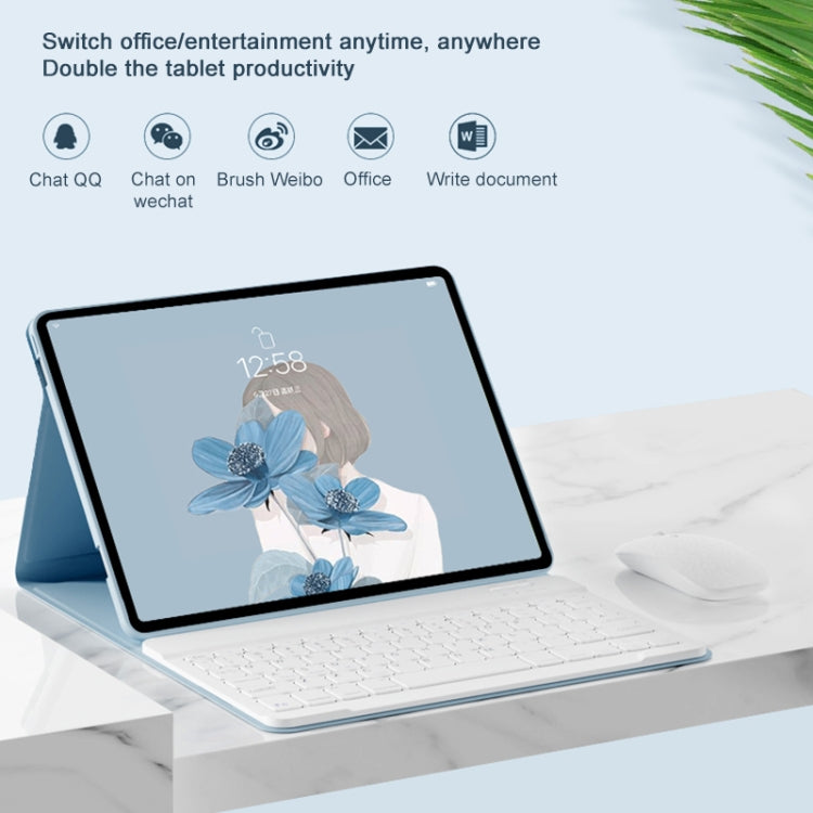 For Lenovo Tab M10 Plus 10.6 3rd Gen 2022 LX106 Square Keys Detachable Bluetooth Keyboard Leather Tablet Case