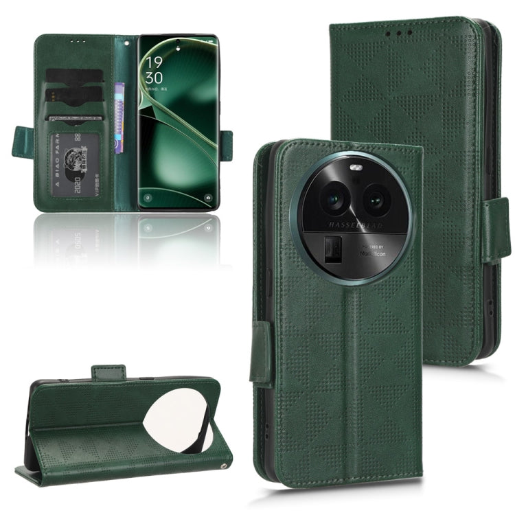 For OPPO Find X6 5G Symmetrical Triangle Leather Phone Case