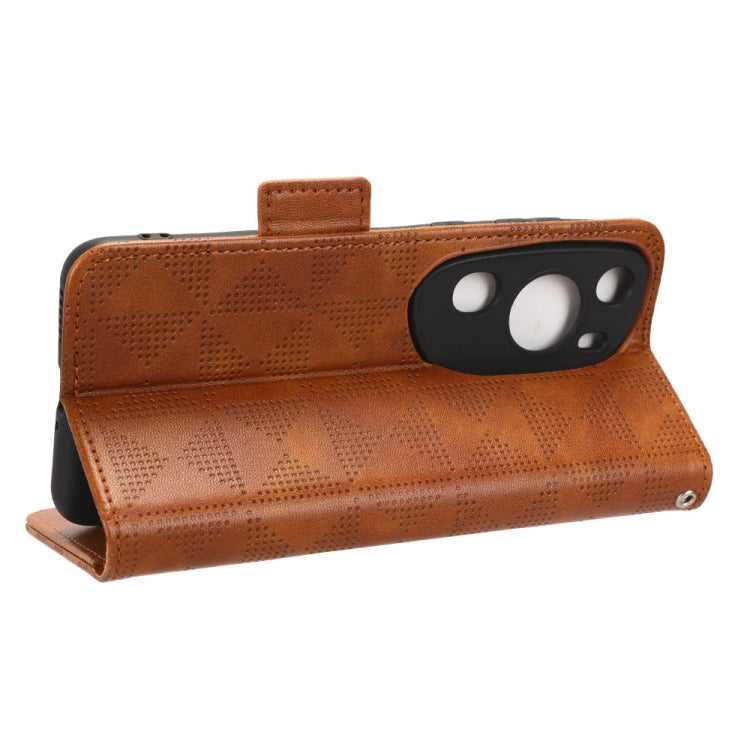 For Huawei P60 Art Symmetrical Triangle Leather Phone Case