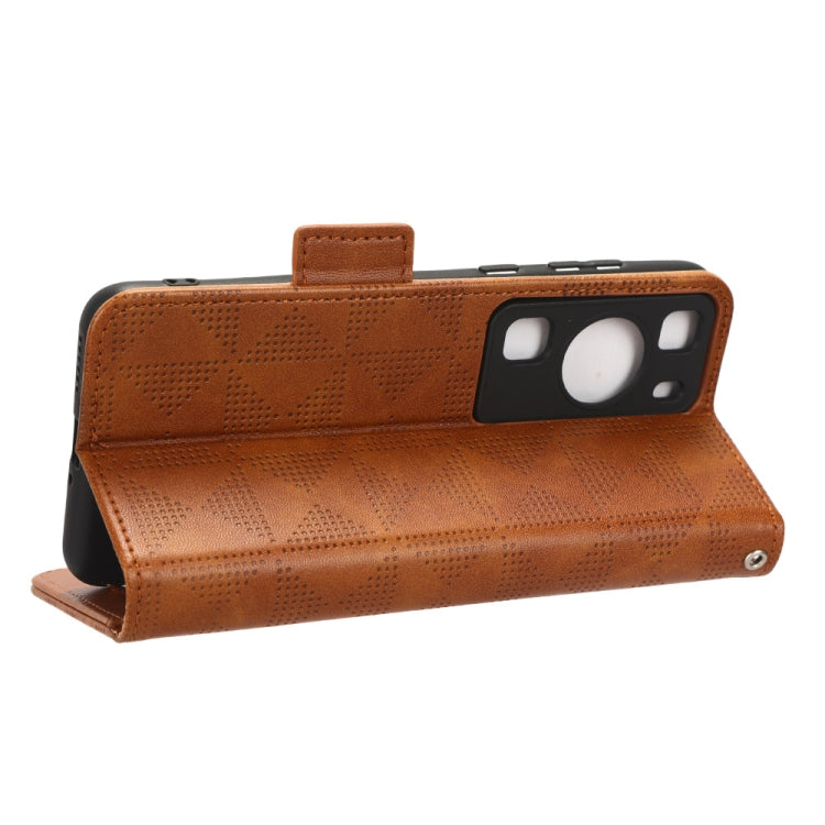 For Huawei P60 / P60 Pro Symmetrical Triangle Leather Phone Case