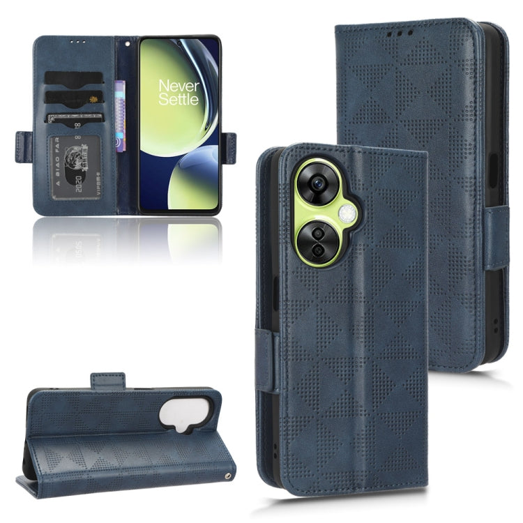 For OnePlus Nord CE 3 Symmetrical Triangle Leather Phone Case