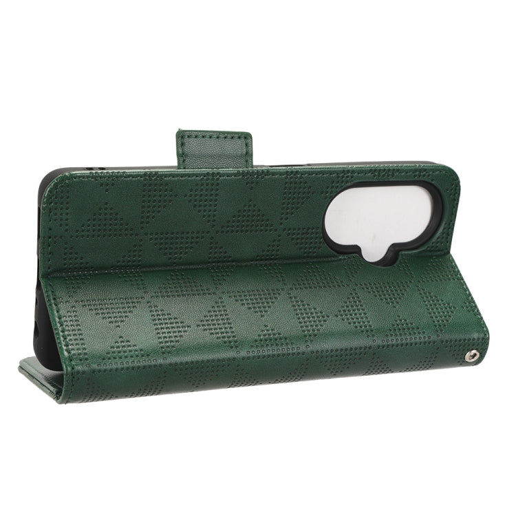 For OnePlus Nord CE 3 Symmetrical Triangle Leather Phone Case