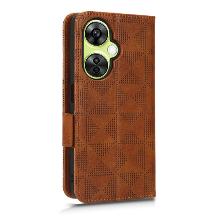 For OnePlus Nord CE 3 Symmetrical Triangle Leather Phone Case