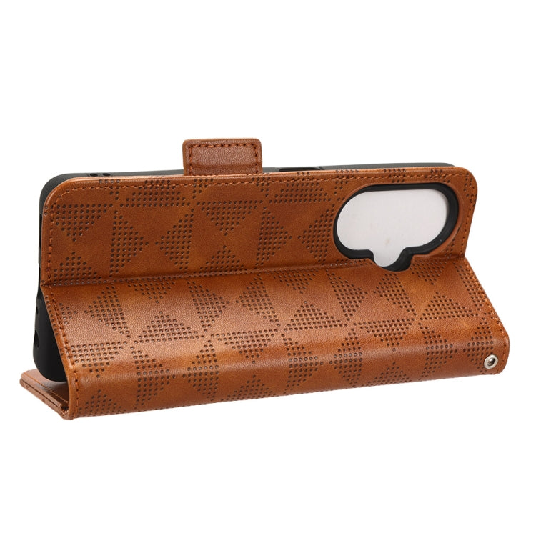 For OnePlus Nord CE 3 Symmetrical Triangle Leather Phone Case