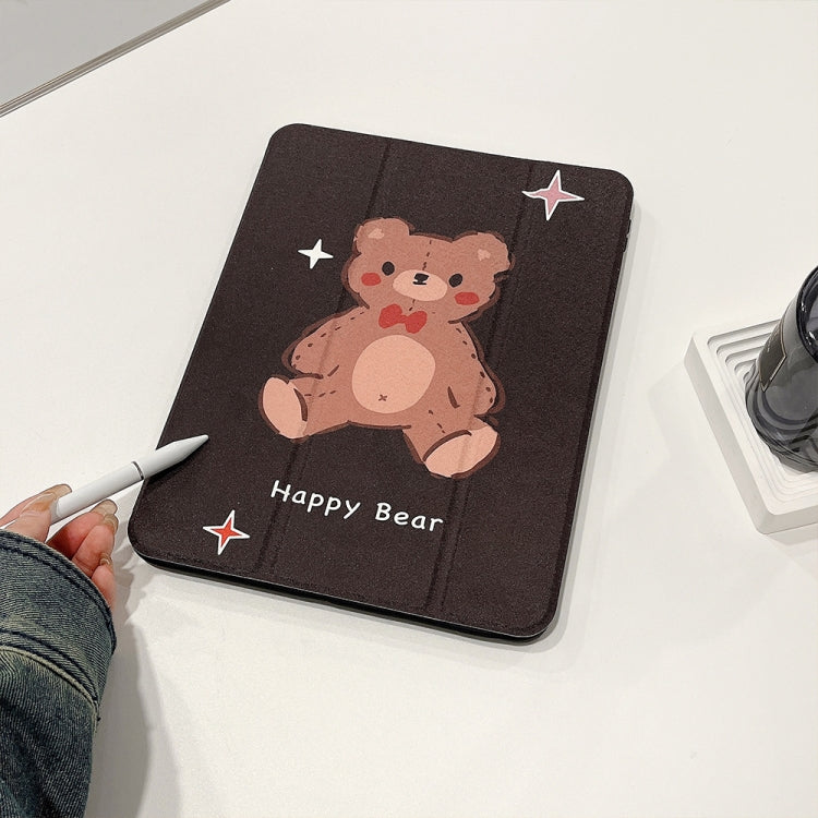 For iPad 10.2 2022 / 2021 / 2020 / 2019 Acrylic Painted 3-fold Holder Leather Tablet Case