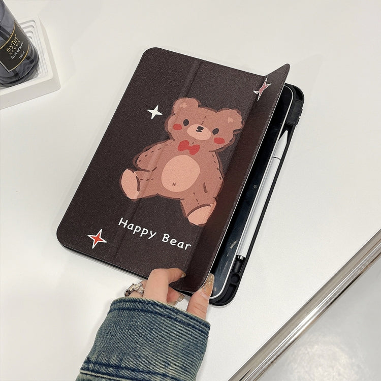 For iPad 10.2 2022 / 2021 / 2020 / 2019 Acrylic Painted 3-fold Holder Leather Tablet Case