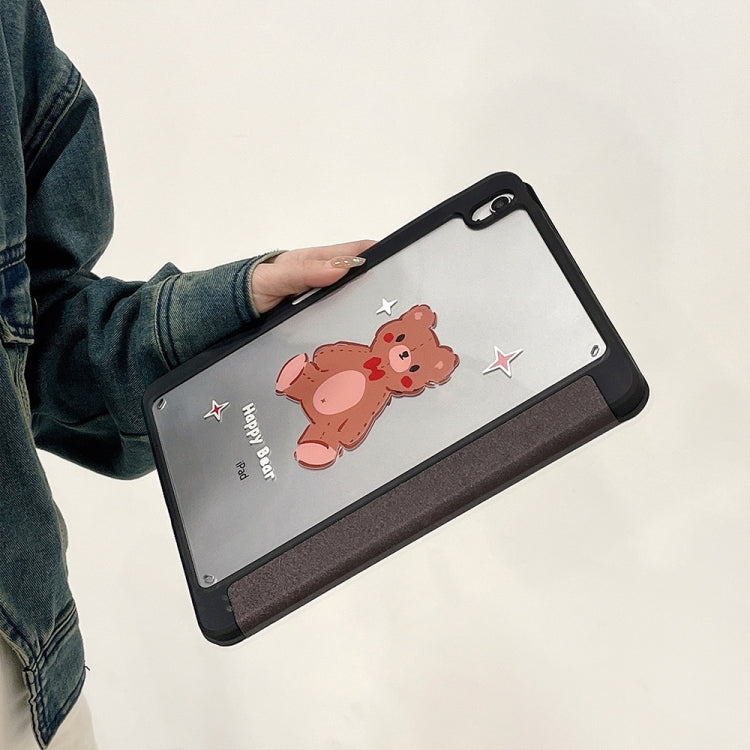 For iPad 10.2 2022 / 2021 / 2020 / 2019 Acrylic Painted 3-fold Holder Leather Tablet Case