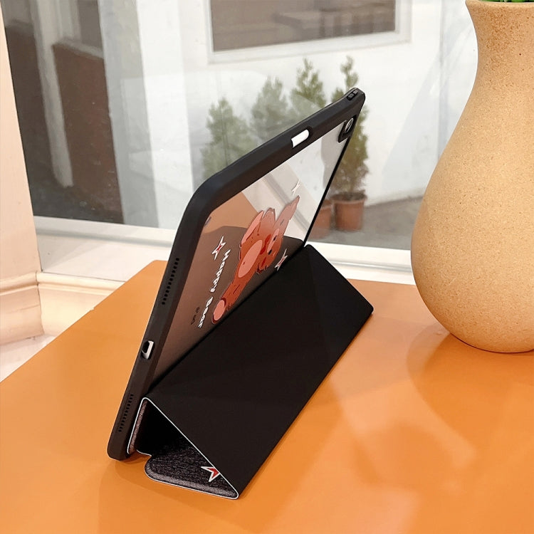 For iPad 10.2 2022 / 2021 / 2020 / 2019 Acrylic Painted 3-fold Holder Leather Tablet Case