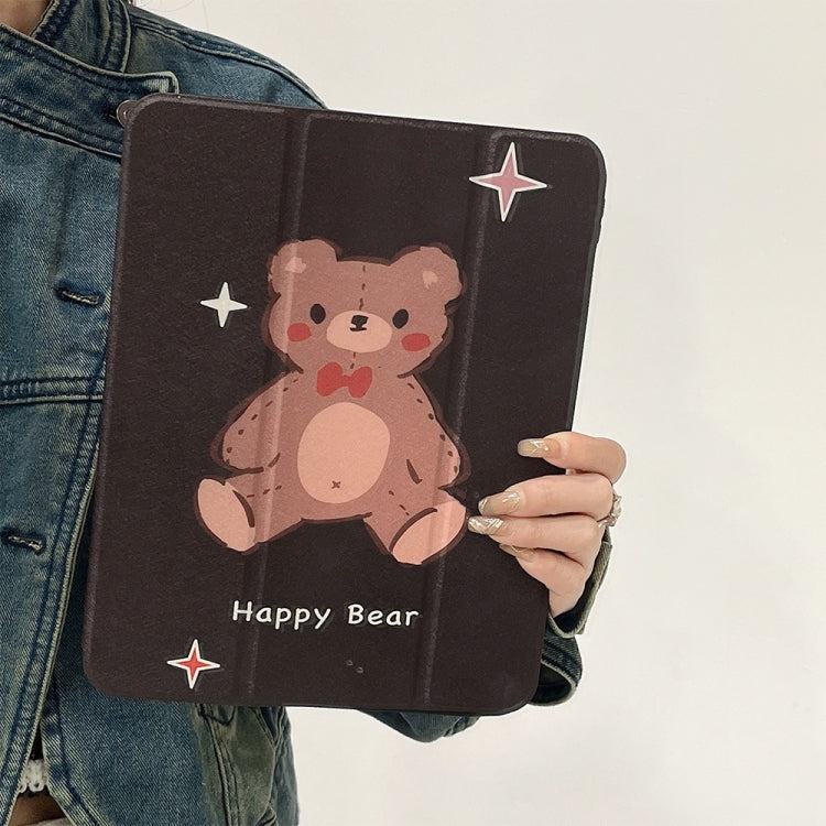 For iPad 10.2 2022 / 2021 / 2020 / 2019 Acrylic Painted 3-fold Holder Leather Tablet Case