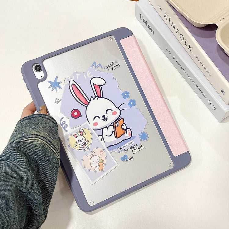 For iPad 10.2 2022 / 2021 / 2020 / 2019 Acrylic Painted 3-fold Holder Leather Tablet Case
