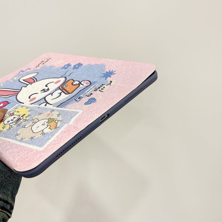 For iPad 10.2 2022 / 2021 / 2020 / 2019 Acrylic Painted 3-fold Holder Leather Tablet Case
