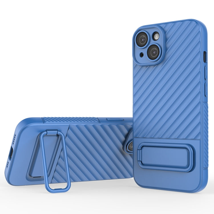 For iPhone 14 Wavy Texture TPU Phone Case with Lens Film