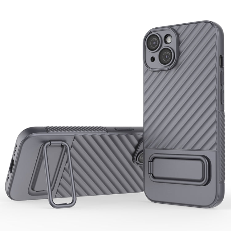 For iPhone 14 Wavy Texture TPU Phone Case with Lens Film