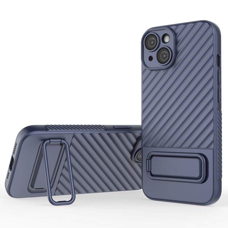 For iPhone 14 Wavy Texture TPU Phone Case with Lens Film