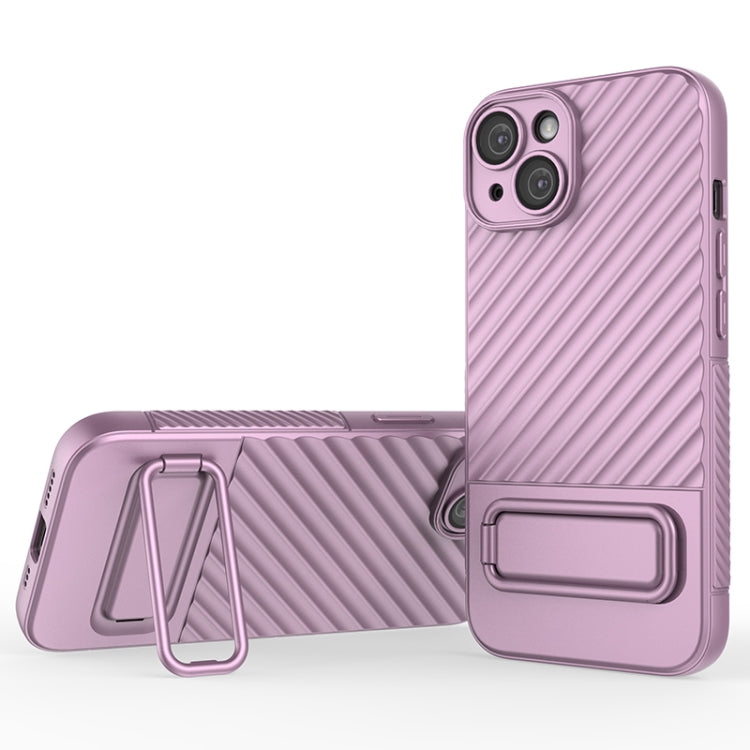 For iPhone 14 Wavy Texture TPU Phone Case with Lens Film