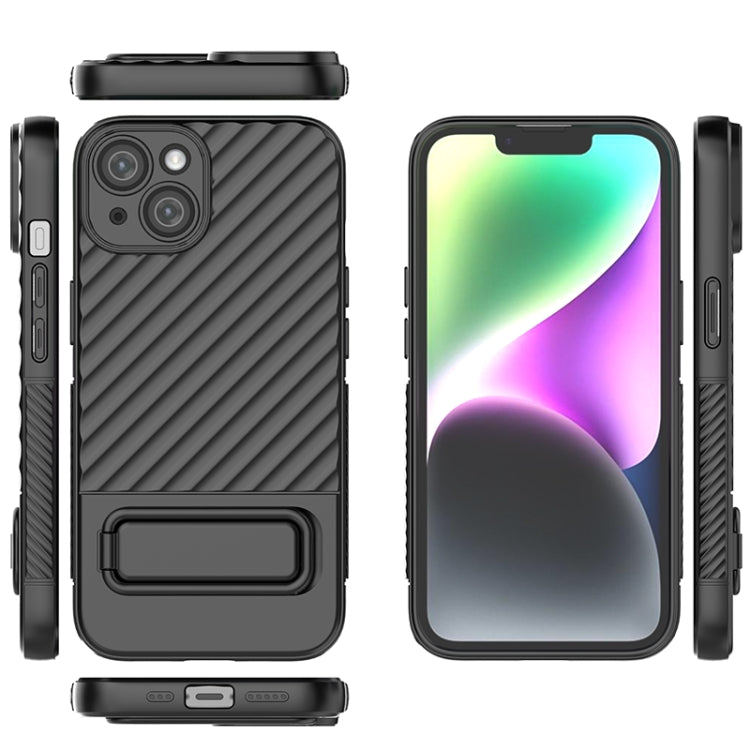 For iPhone 14 Wavy Texture TPU Phone Case with Lens Film