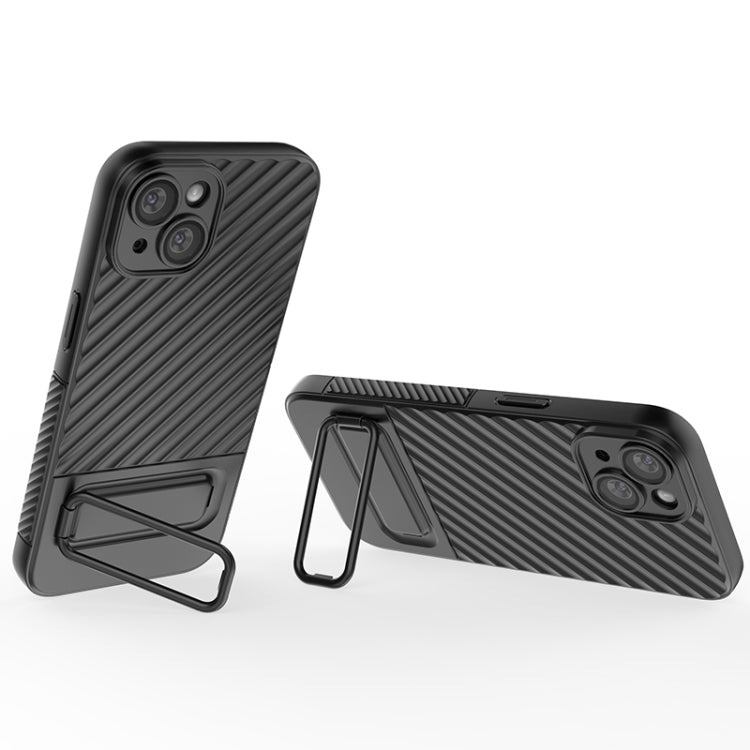 For iPhone 14 Wavy Texture TPU Phone Case with Lens Film