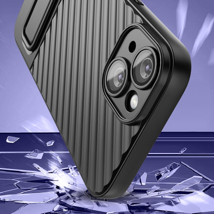 For iPhone 14 Wavy Texture TPU Phone Case with Lens Film