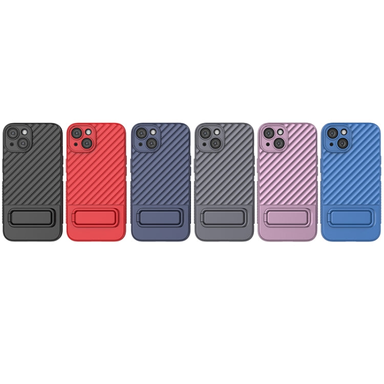 For iPhone 14 Wavy Texture TPU Phone Case with Lens Film