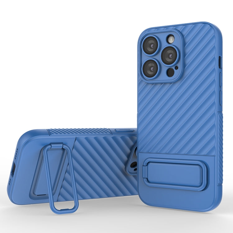 For iPhone 14 Pro Wavy Texture TPU Phone Case with Lens Film