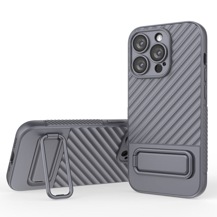 For iPhone 14 Pro Wavy Texture TPU Phone Case with Lens Film