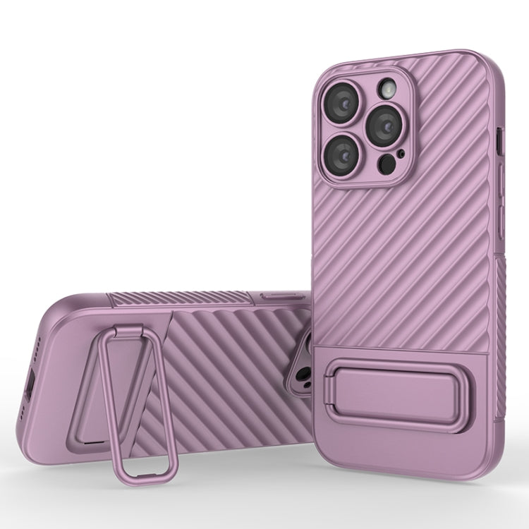 For iPhone 14 Pro Wavy Texture TPU Phone Case with Lens Film