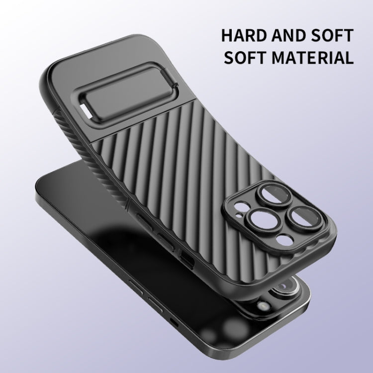 For iPhone 14 Pro Wavy Texture TPU Phone Case with Lens Film