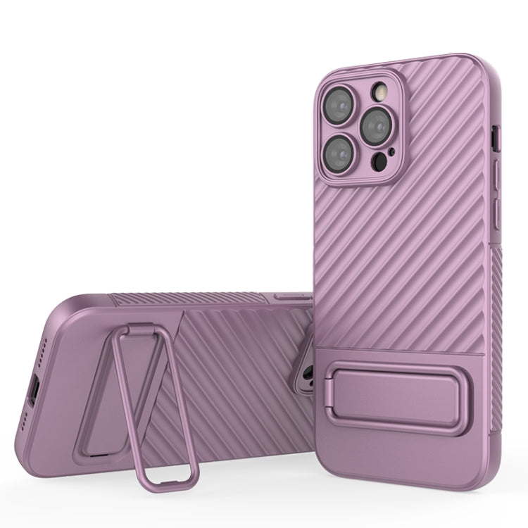 For iPhone 14 Pro Max Wavy Texture TPU Phone Case with Lens Film