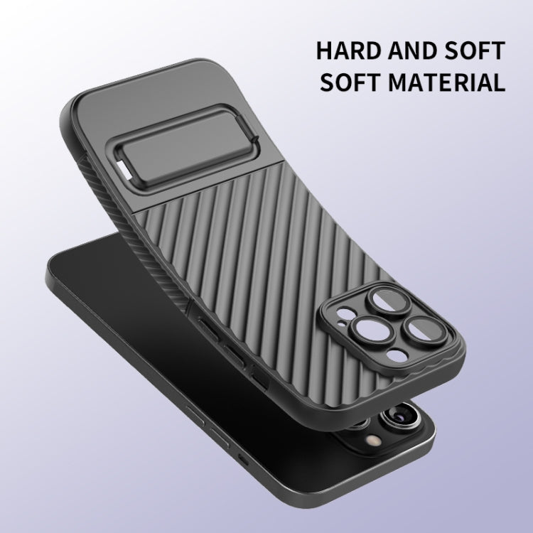 For iPhone 14 Pro Max Wavy Texture TPU Phone Case with Lens Film