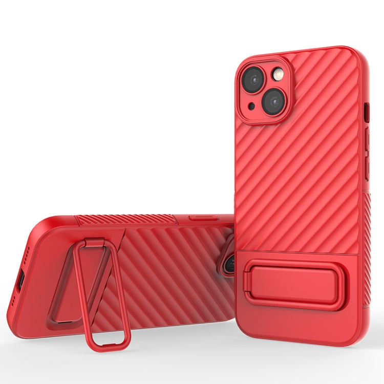 For iPhone 13 Wavy Texture TPU Phone Case with Lens Film