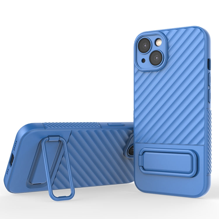 For iPhone 13 Wavy Texture TPU Phone Case with Lens Film