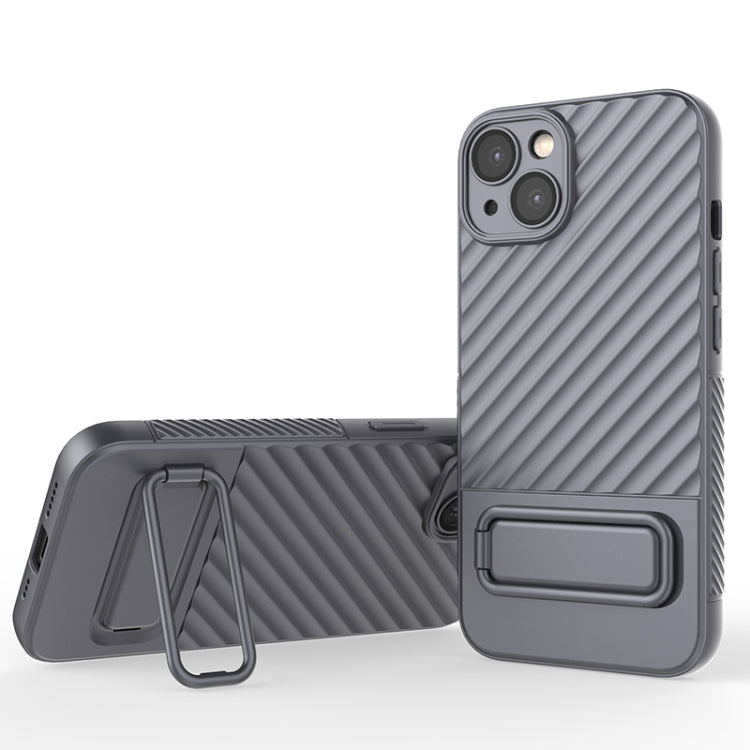 For iPhone 13 Wavy Texture TPU Phone Case with Lens Film