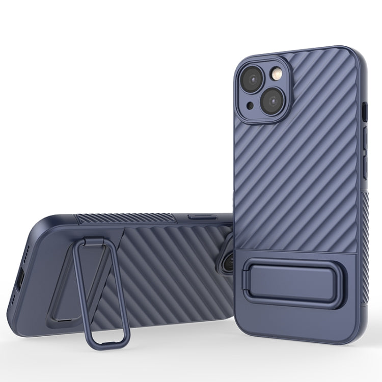 For iPhone 13 Wavy Texture TPU Phone Case with Lens Film
