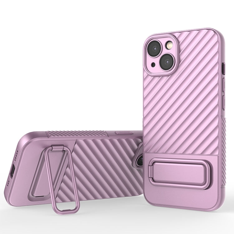 For iPhone 13 Wavy Texture TPU Phone Case with Lens Film