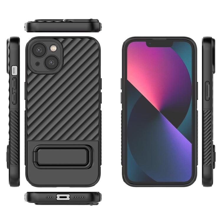 For iPhone 13 Wavy Texture TPU Phone Case with Lens Film