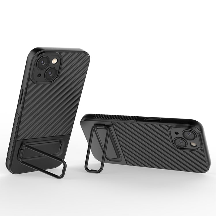 For iPhone 13 Wavy Texture TPU Phone Case with Lens Film