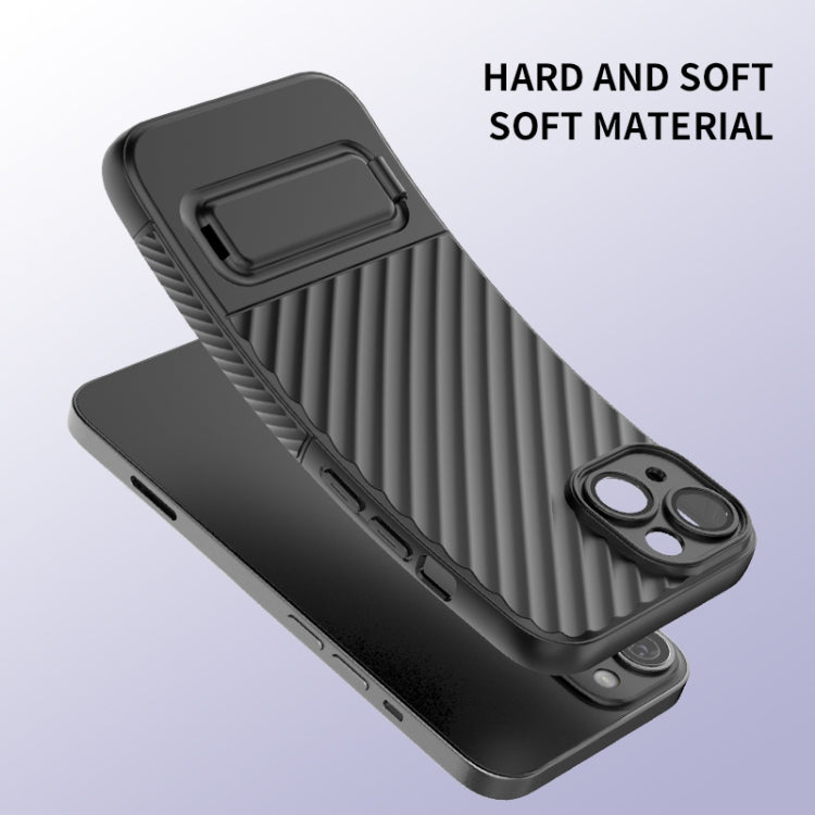 For iPhone 13 Wavy Texture TPU Phone Case with Lens Film