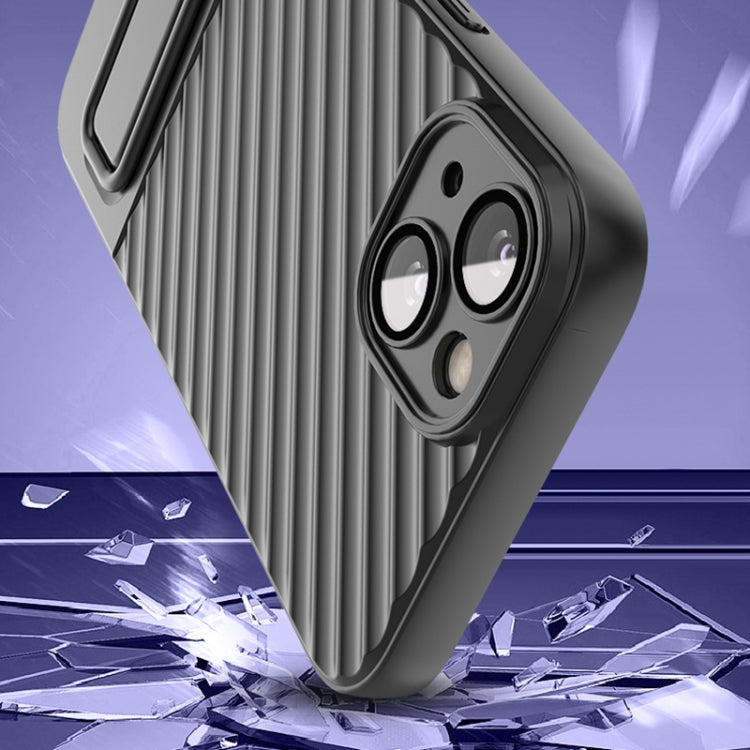For iPhone 13 Wavy Texture TPU Phone Case with Lens Film