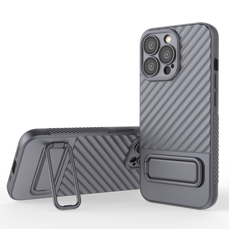 For iPhone 13 Pro Wavy Texture TPU Phone Case with Lens Film