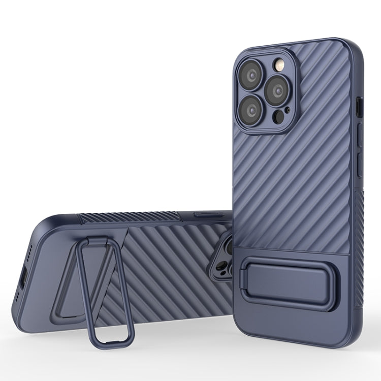 For iPhone 13 Pro Wavy Texture TPU Phone Case with Lens Film